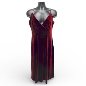 Ali & Jay Velvet Midi Dress in Rust Burgundy Party Cocktail Size Large